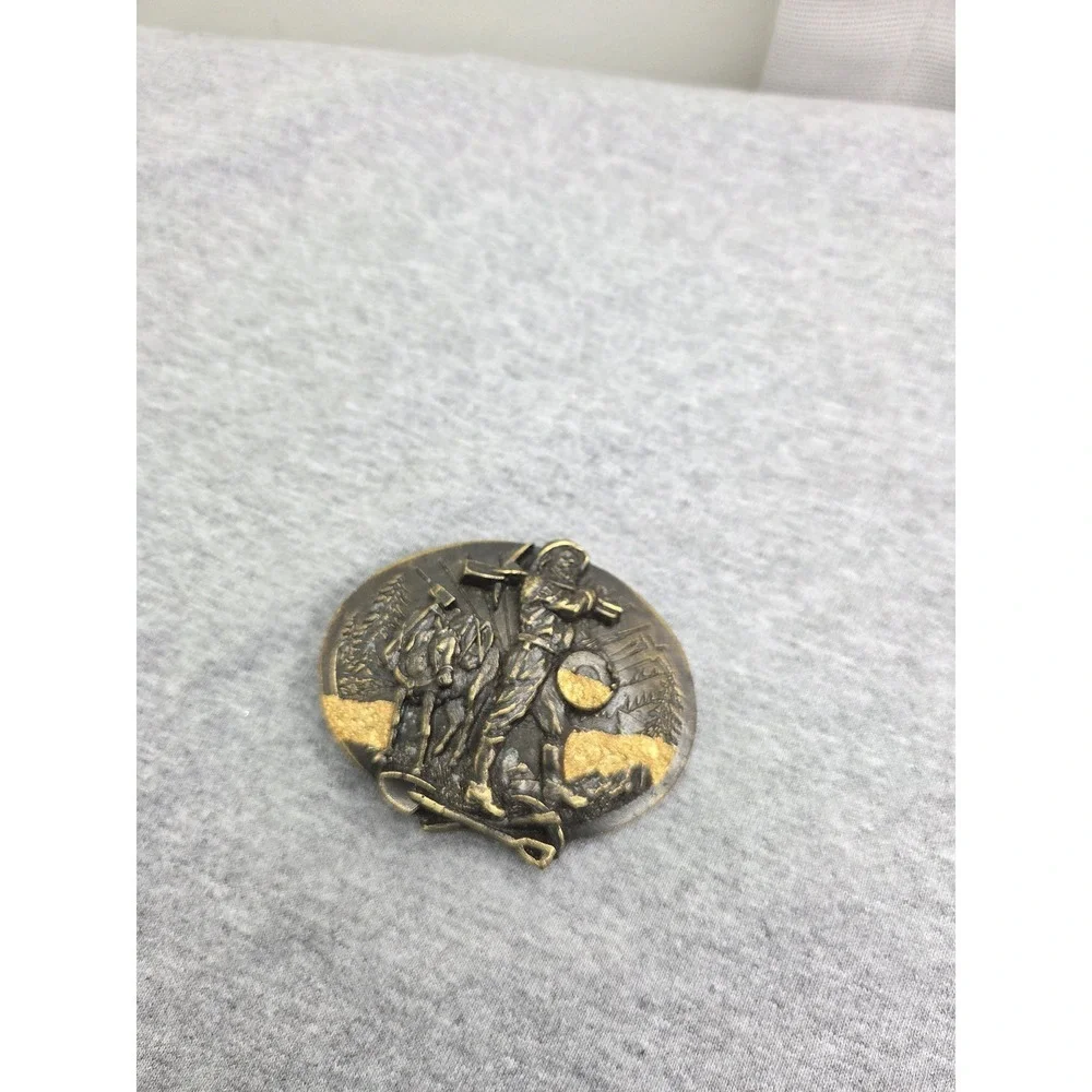 Vintage 1987 Siskiyou Striking It Rich Gold Western Frontier Belt Buckle Rare